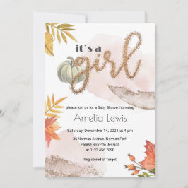 Convite Abóbora menina chá ouro