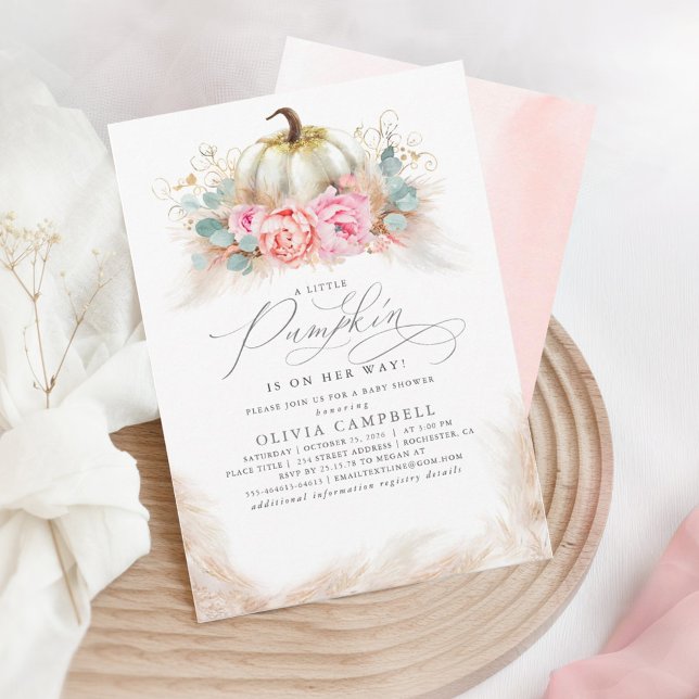 Convite Abóbora no Caminho - Chá de fraldas de Garota Caiu (Criador carregado)