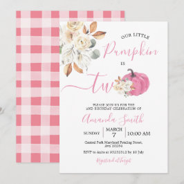Convite Abóbora Rosa Corada Outono Apaixonado É Dois Anive