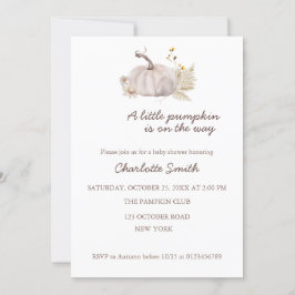 Convite abóbora rústica com aquarela