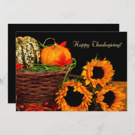 Convite Abóboras e Girassóis Janto de Ação de Graças