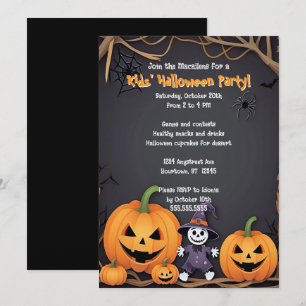 Convite Abóboras Fofas e Festa de Halloween do Espantalhoz
