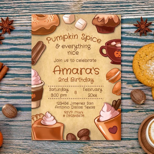 Convite Abobrinha Recheada e Tudo Mais (Pumpkin Spice and Everything Nice Invitation)
