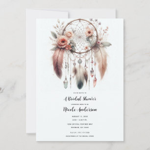 Convite Aborborizador de Sonhos Boho Nupcial Cristal Flora