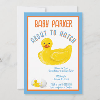 Convite About to Hatch Baby Shower Invitation