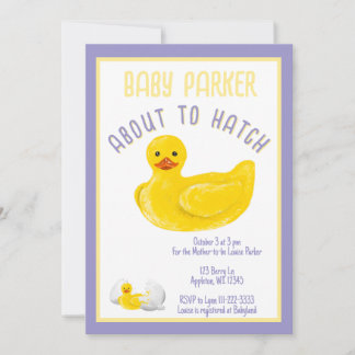 Convite About to Hatch Baby Shower Invitation