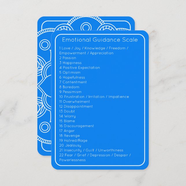 Convite Abraham Hicks Blue Emotional Scale Card (Frente/Verso)