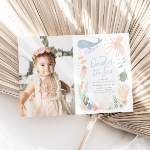 Convite Abre a foto do primeiro aniversario do mar