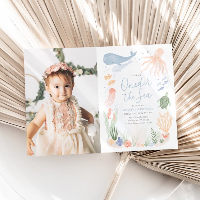 Convite Abre a foto do primeiro aniversario do mar (Criador carregado)