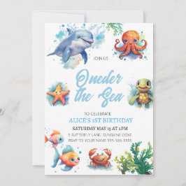 Convite Abre O primeiro aniversario Marítimo Sob O Mar