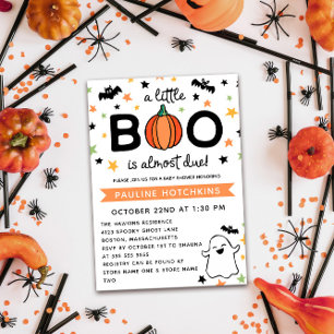 Convite Absorver Um Pequeno Chá de fraldas De Halloween B