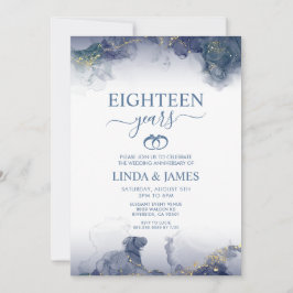 Convite Abstract Alcohol Ink Stain Wedding Anniversary 