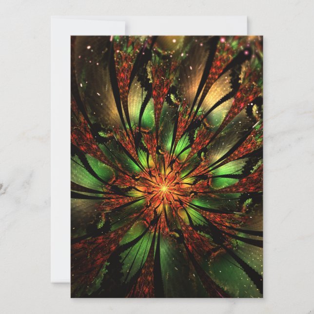 Convite Abstract fractal flower design.  (Frente)