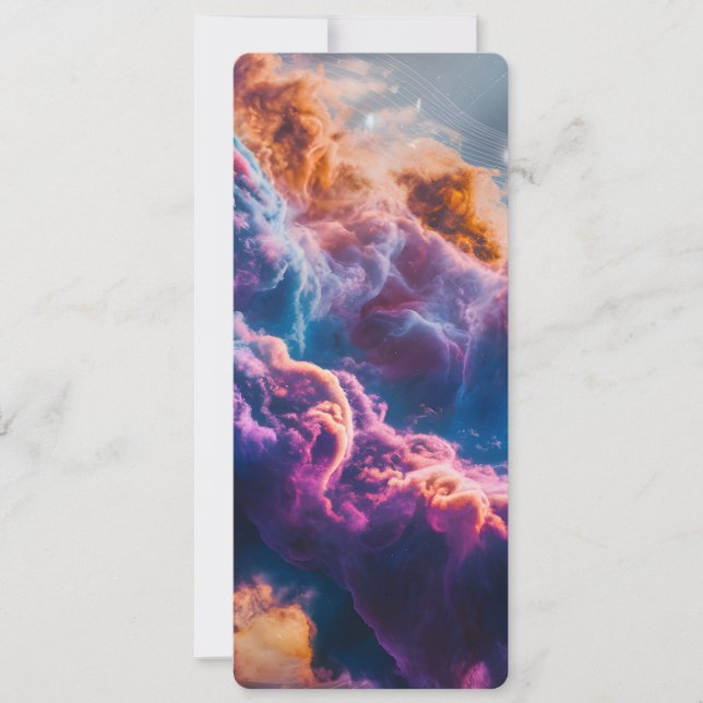 Convite Abstract Space Nebula Art - Colorful Cosmic (Frente)