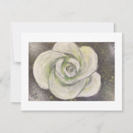 Convite Abstract White Rose on black background card