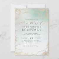 Abstrato Aqua Ombre Fade com luz Dourada do Fosco