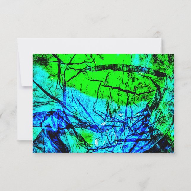 Convite Abstrato azul,abstrato de plástico Reciclado (Frente)