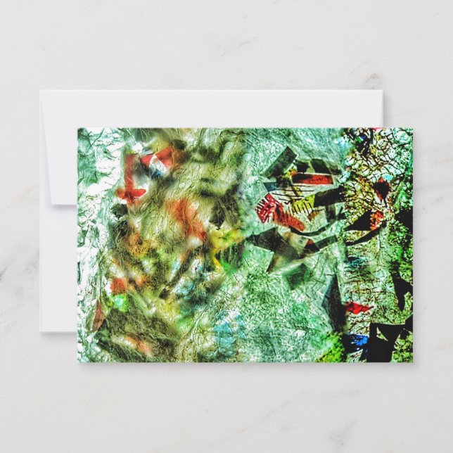 Convite Abstrato azul,abstrato de plástico Reciclado (Frente)