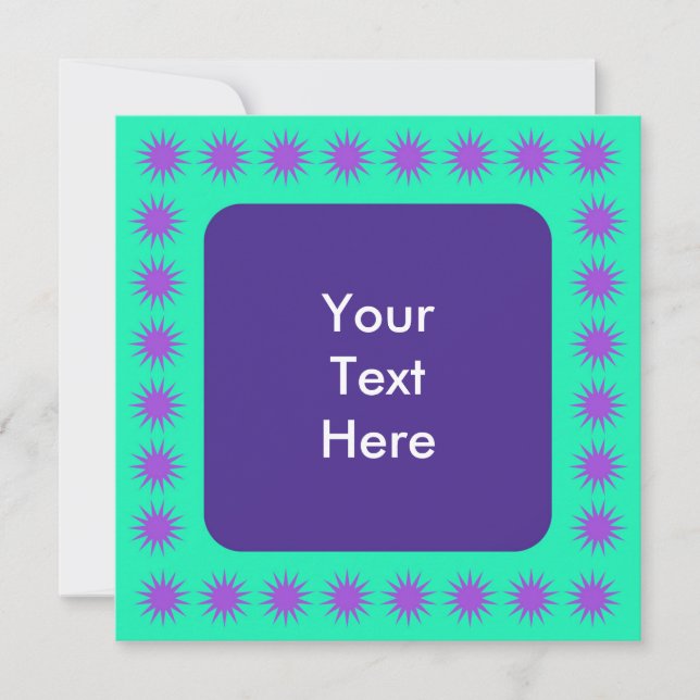 Convite Abstrato Burst Border Square (Frente)