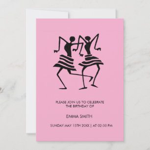 Convite Abstrato, Celebração de Dançarinos Aniversário