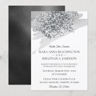 Convite *~* Abstrato Cinza Escova-Escopa-Escopa-Escaca-Pra