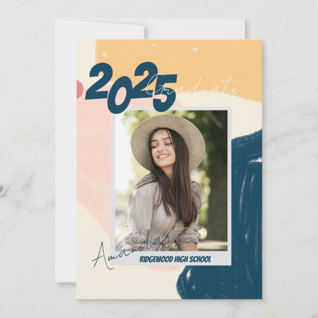 Convite Abstrato Classe de Foto da Festa de formatura 2025 (Frente)