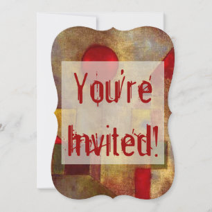 Convite Abstrato Colorida do Balão Vermelho de Paul Klee