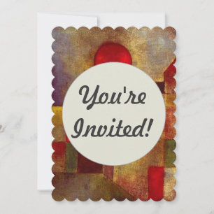 Convite Abstrato Colorida do Balão Vermelho de Paul Klee