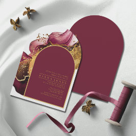 Convite Abstrato com Chá de panela de Espumação Vermelha I