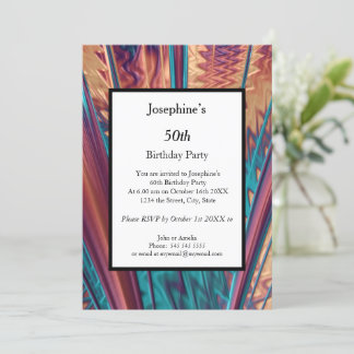 Convite Abstrato cores 50ª Festa de aniversário