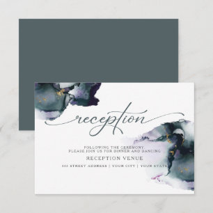 Convite Abstrato de Aquarela Suave Roxo Profundo