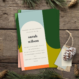 Convite Abstrato de Arco Retroativo Brilhante Qualquer Ida