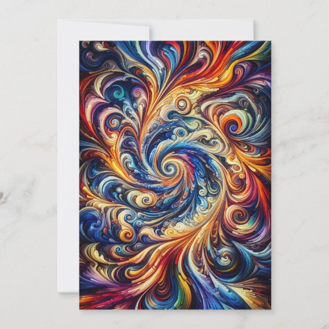 Convite Abstrato de arte colorida (Frente)