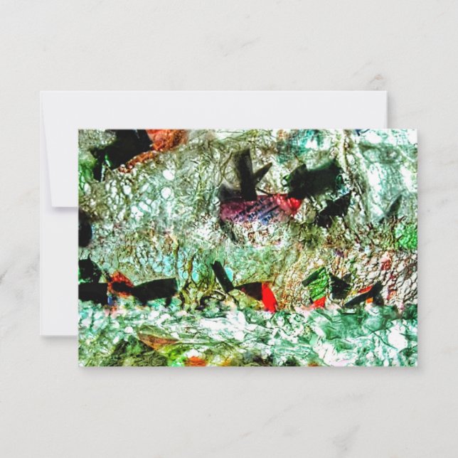 Convite Abstrato de escuridão azul,Abstrato azul-azuis (Frente)