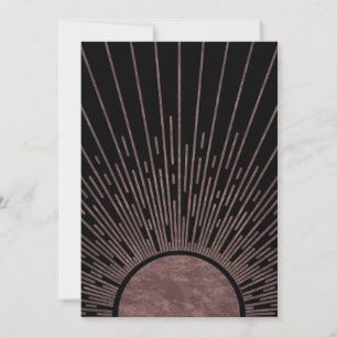 Convite Abstrato de Fase Lua Conjunto Sol E Raios Solares,