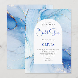 Convite Abstrato de mármore azul