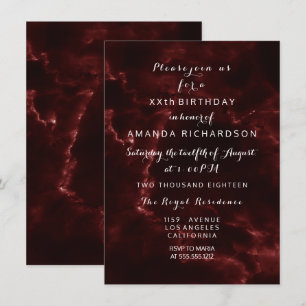 Convite Abstrato de mármore marrom do evento de Borgonha