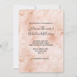 Convite Abstrato de Pêssego Rosa