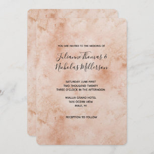 Convite Abstrato de Pêssego Rosa