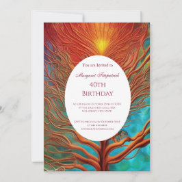 Convite Abstrato dourado, borra vermelha qualquer Festa de