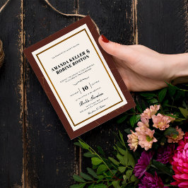 Convite Abstrato Elegance Ouro Frame Wedding