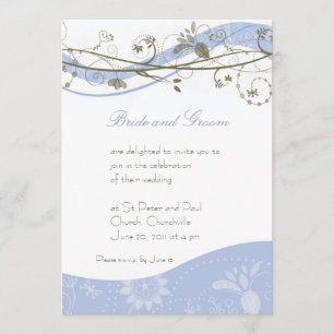 Convite abstrato floral & do redemoinho - azul &