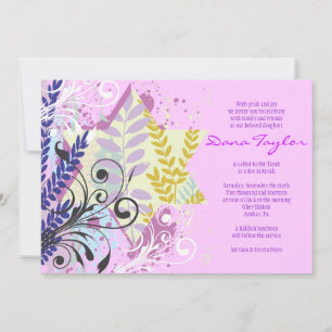 Convite ABSTRATO FLORAL STAR Bat Mitzvah