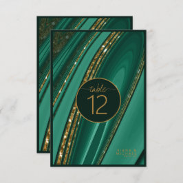 Convite Abstrato Glitter Strata Table Number Green ID903