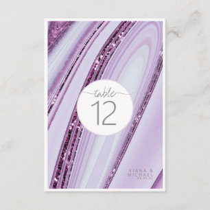 Convite Abstrato Glitter Strata Table Number Lilac ID903