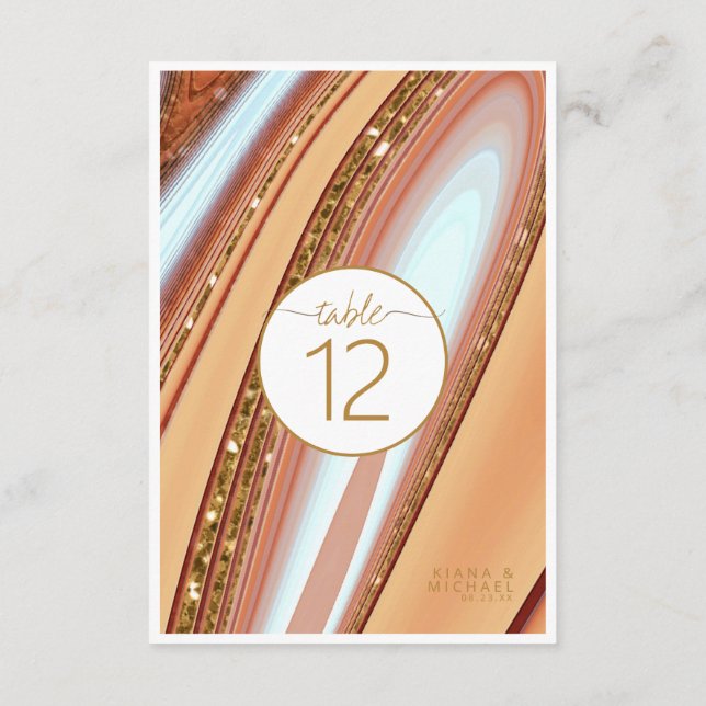 Convite Abstrato Glitter Strata Table Number SW ID903 (Verso)