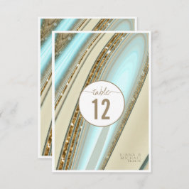 Convite Abstrato Glitter Strata Wedding Table Number ID903