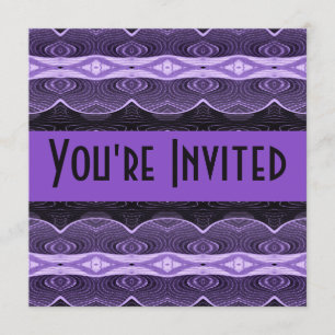 Convite abstrato lacey preto roxo