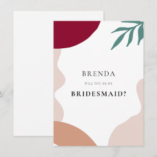 Convite Abstrato modela a placa de proposta Bridesmaid
