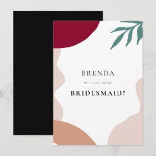Convite Abstrato modela a placa de proposta Bridesmaid